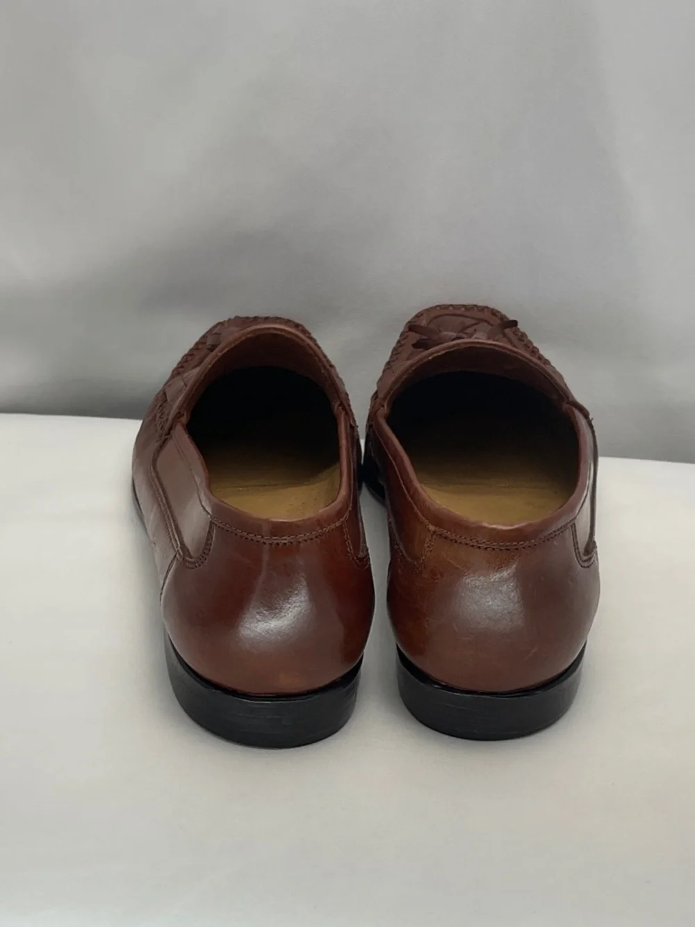 Giorgio Brutini Le Glove‎ Men’s 8.5 Brown Tassel Woven Leather Loafers